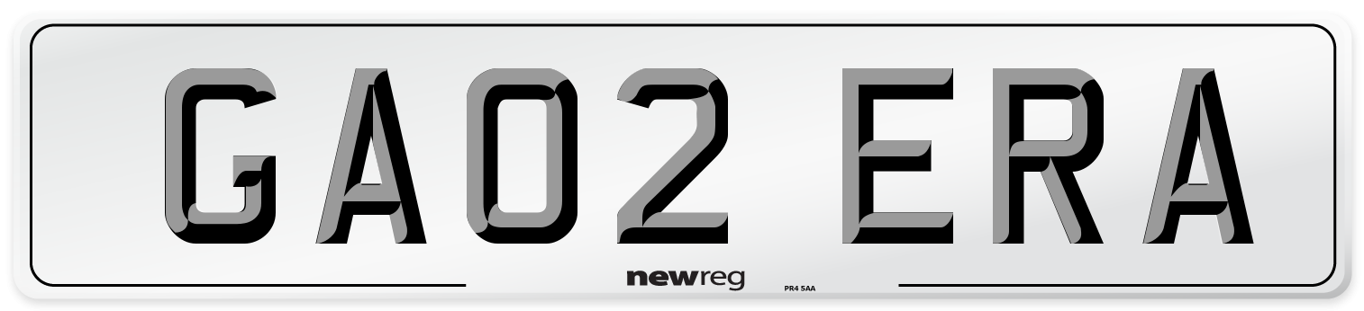 GA02 ERA Number Plate from New Reg
